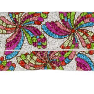 Multi Colored Flower Beaded Clutch